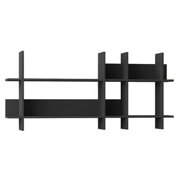 Полка прямая подвесная двухъярусная цвета антрацит BEADS BOOKCASE ANTHRACITE
