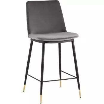 Полубарный Стул Melissa Chair Серый Велюр