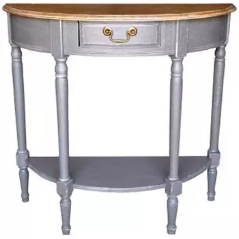 Полукруглая консоль в стиле прованс серая Margery Provence Grey Console