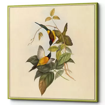 Постер на холсте с изображением птиц и цветов Blooming Birds Poster