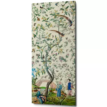 Постер на холсте в стиле шинуазри с изображением сада Beige Chinoiserie Imperial Garden Poster