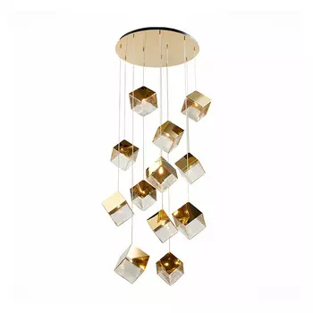 Потолочная люстра Pyrite Chandelier golden cube 12