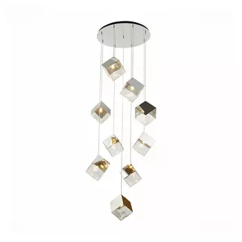 Потолочная люстра Pyrite Chrome cube 9