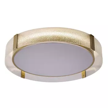 Потолочный светильник круглой формы из стали и стекла Round Glass Brass