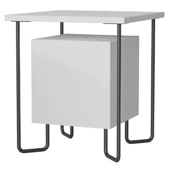 Прикроватная тумба белого цвета с дверцей ACRES NIGHTSTAND WHITE