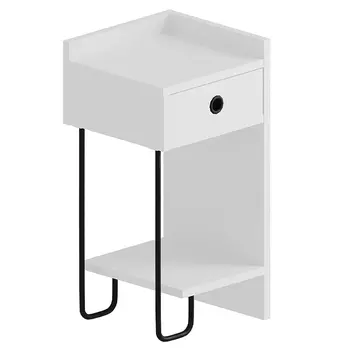 Прикроватная тумба белого цвета с ящиком и открытой полкой SIRIUS NIGHTSTAND RIGHT MODULE WHITE