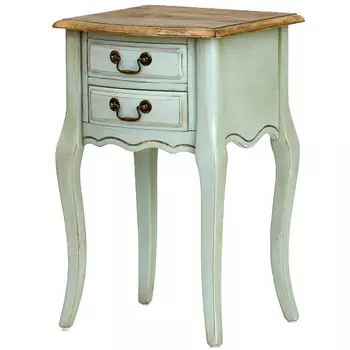 Прикроватная тумба из массива березы светло-бирюзовая Montmartre Provence Bedside Table