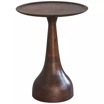 Приставной круглый столик из массива акации Veras Side Table Brown