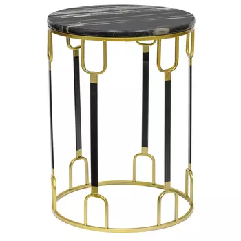 Приставной стол Dorius Side Table black marble high