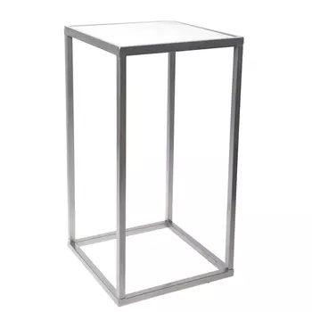 Приставной стол Quadrilateral Base chrome белый мрамор