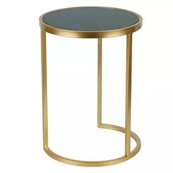 Приставной стол Round Table Marble gold зеленый мрамор