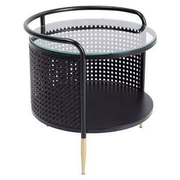 Приставной столик круглый цвет черный Damian