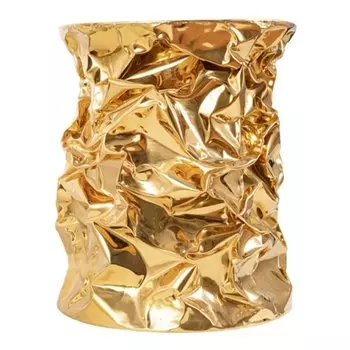Приставной столик Stool Gold Crumpled Paper