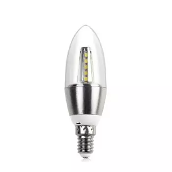 Прозрачная лампочка LED E14 серебряная