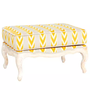 Пуф Ikat Pattern с желтым узором