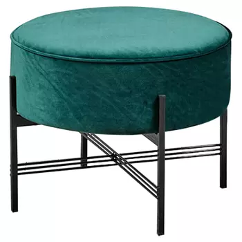 Пуф изумрудного цвета велюровый Sanjay Velour Pouf Emerald