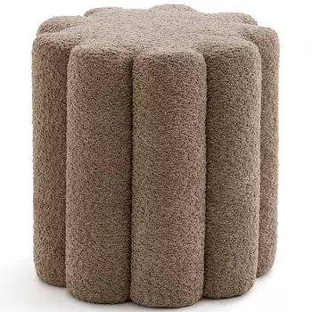 Пуф с обивкой из ткани букле Flo Brown Pouf