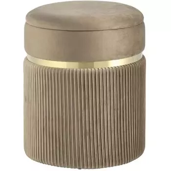 Пуф с ящиком бежевый Glossy Velor