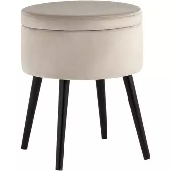 Пуф с ящиком Brianna серо-бежевый велюр