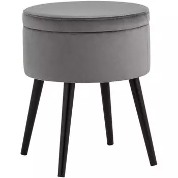 Пуф с ящиком Brianna серый велюр