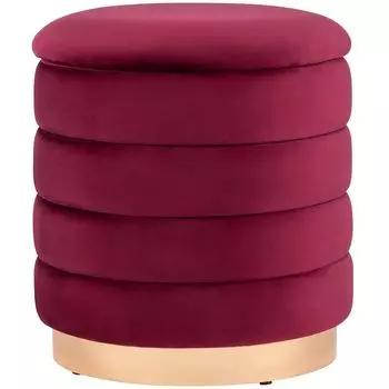 Пуф с ящиком Charlotte винный Glossy Velor