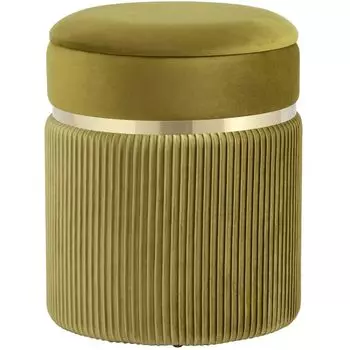Пуф с ящиком оливковый Glossy Velor