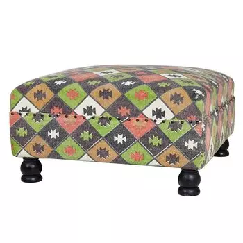Пуф с зеленым орнаментом KELIM Pattern