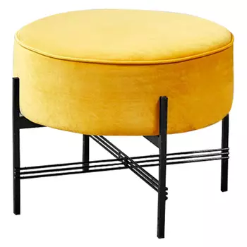 Пуф желтый велюровый Sanjay Velour Pouf Yellow