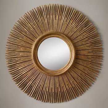 Restoration Hardware ROUND SUNBURST MIRROR Gold