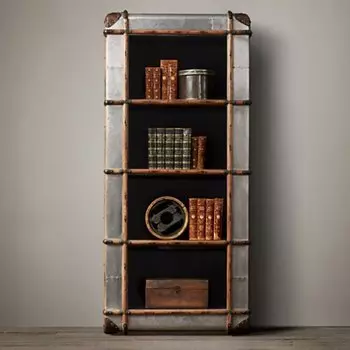 RH Richards Polished Aluminum Shelving Bookcase