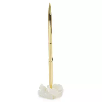 Ручка шариковая металлическая на подставке из натурального камня Metal Stone Pens