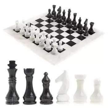 Шахматы классические с белой доской из натурального камня Мрамор Decorative Thematic Chess