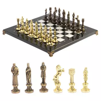 Шахматы Ренессанс из бронзы с доской из натуральных камней Decorative Thematic Chess