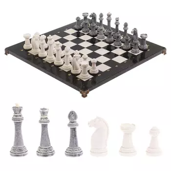 Шахматы Стаунтон с доской из натуральных камней Decorative Thematic Chess