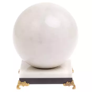 Шар декоративный на подставке из натурального камня Мрамор Белый Natural Stone Spheres 11 см