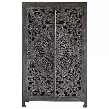 Шкаф Indian Antique White Furniture Cupboard Mistry серый
