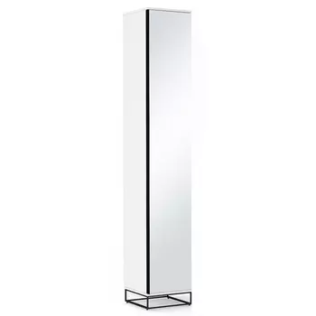 Шкаф-пенал белый с зеркальной дверцей Strict Lines