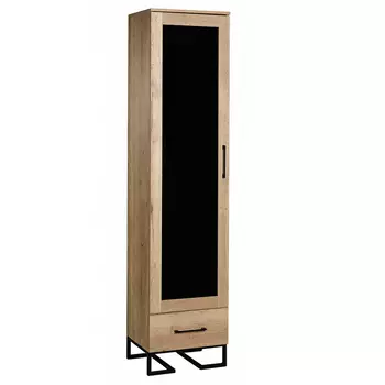 Шкаф-витрина в стиле лофт с чёрной стеклянной дверью Urban Style Space