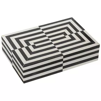 Шкатулка Black White Stripes Bone Inlay