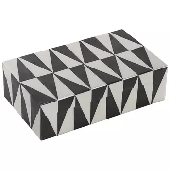 Шкатулка Black White Triangles Bone Inlay