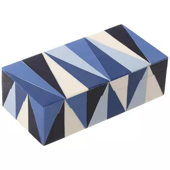 Шкатулка Blue White Triangles Bone Inlay Box