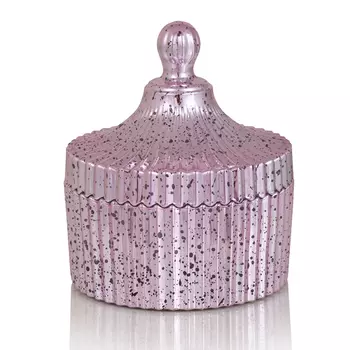 Шкатулка Glass Vessel With Lid розовая