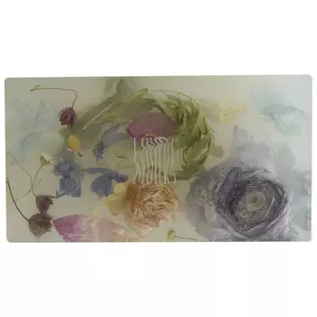 Шкатулка из эпоксидной смолы с цветами белая Epoxy Resin Rectangular Box White