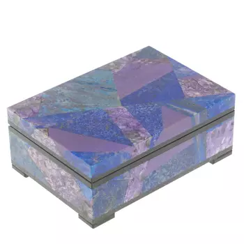 Шкатулка из натурального камня лазурит и чароит Stone Casket