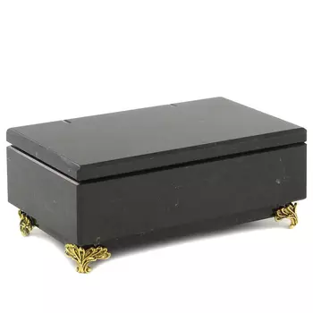 Шкатулка из натурального камня змеевик чёрного цвета Stone Casket