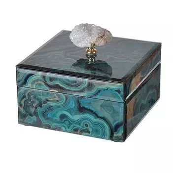 Шкатулка Malachite Pattern горный хрусталь S