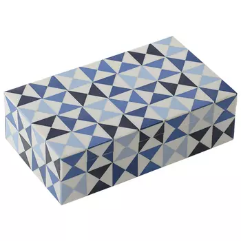 Шкатулка Small Triangles Blue Bone Inlay Box