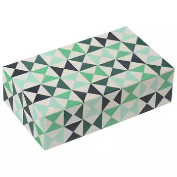 Шкатулка Small Triangles Green Bone Inlay Box