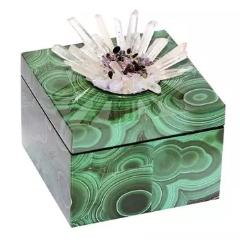 Шкатулка stone Flower Malachite
