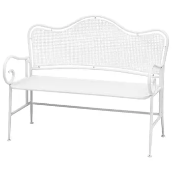 Скамья белая в стиле прованс Miah Bench White